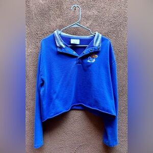 University of Kansas Cropped Long Sleeve w/ Collar